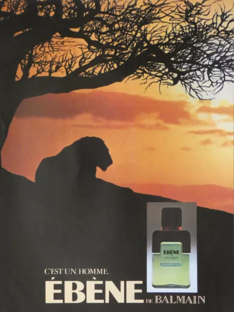1986 Balmain Ebony Man Press Advertisement - Lion