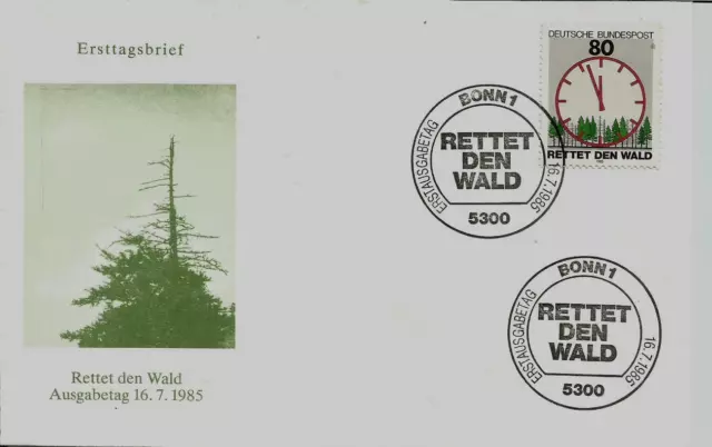 BRD FDC MiNr 1253 (13) Umweltschutzkampagne "Rettet den Wald" -Natur-Bäume-