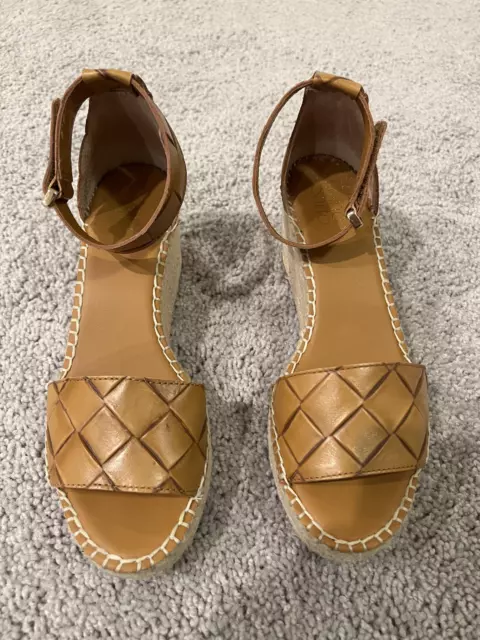 Franco Sarto Clemens Espadrille Wedge SandaL Leather