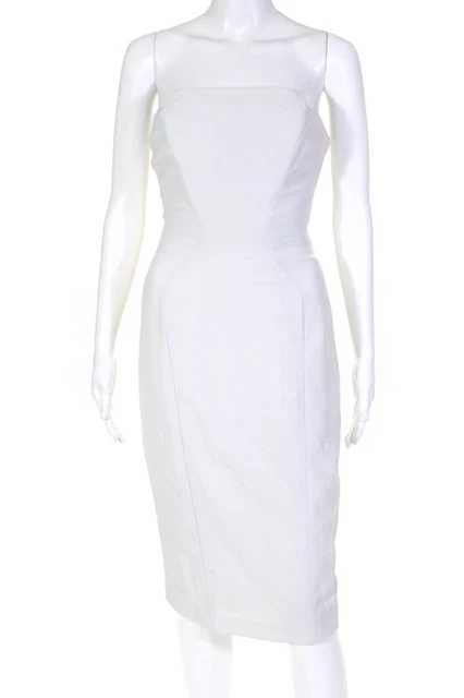 Jill Jill Stuart Womens Strapless Harlow Midi Dress White Size 2 12065896