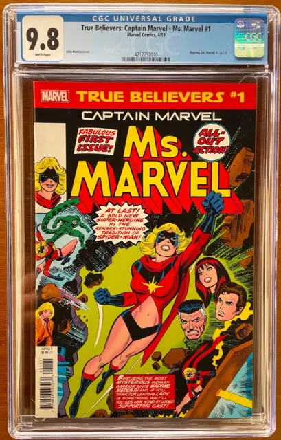 True Believers Captain Marvel - MS MARVEL #1 reprint 2019 CGC 9.8 NM/M
