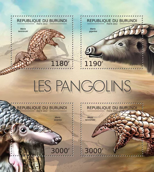 Pangolines fauna Burundi m/s Sc.1192 MNH #BUR12606a