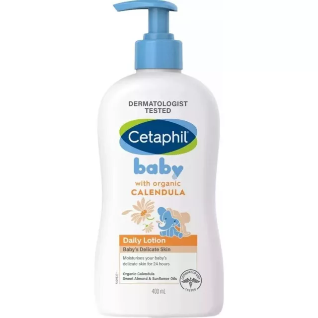 Cetaphil Baby Loción Hidratante Diaria 400ml con Caléndula Bio para Rostro F/S