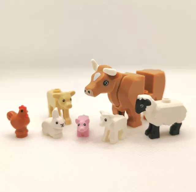 Lego® City Bauernhof Tiere Kuh Schwein Kalb Schaf Lamm Ferkel Hase Huhn NEU