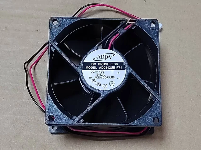 Ventilateur Chassis ADDA AD0812UB-A70GL – DC12V 0.30A, 2 Fils, Neuf