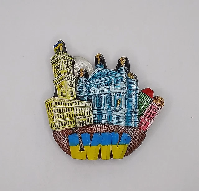 Magnete Calamita Resina Frigo  Souvenir Fridge Magnet Lviv Leopoli Ucraina