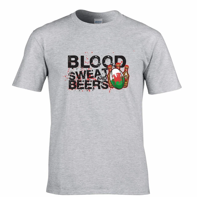 T-shirt rugby Supporters Wales sangue, sudore e birra