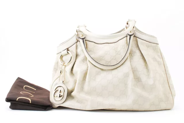 GUCCI Guccissima Sukey Shoulder Tote Bag GG Leather Auth Japan  [Rank A] #H158