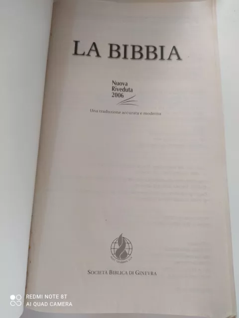 LA BIBBIA SOCIETÀ Biblica di Ginevra Nuova Riveduta 2006 R13 EUR 9