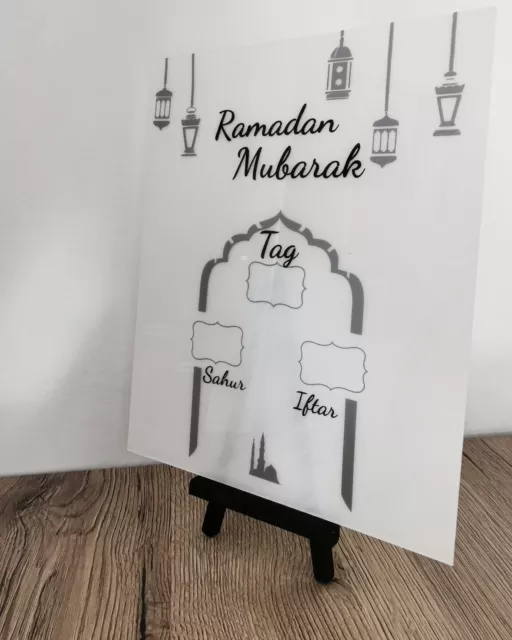 ramadan kalender iftar sahoor countdown inkl stift und aufsteller