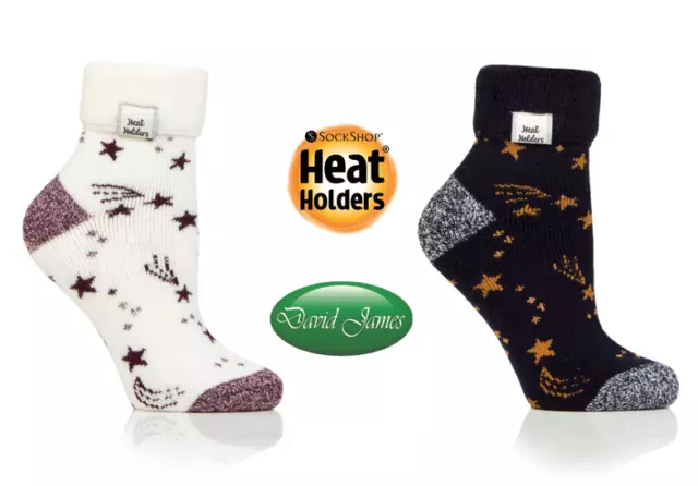 Heat Holders - Womens Thick Warm Thermal Non Skid Lounge Bed Socks