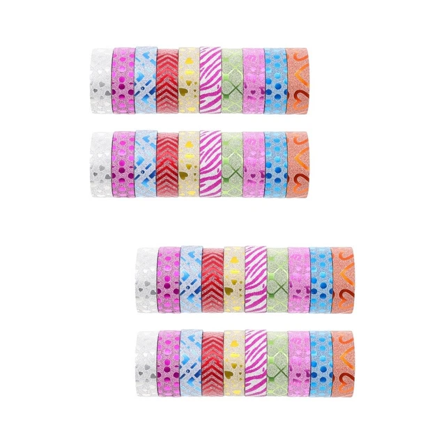 40 PIEZAS Washi Paper Tape adhesivo cinta de brillo hágalo usted mismo artesanía festiva soporte hágalo usted mismo