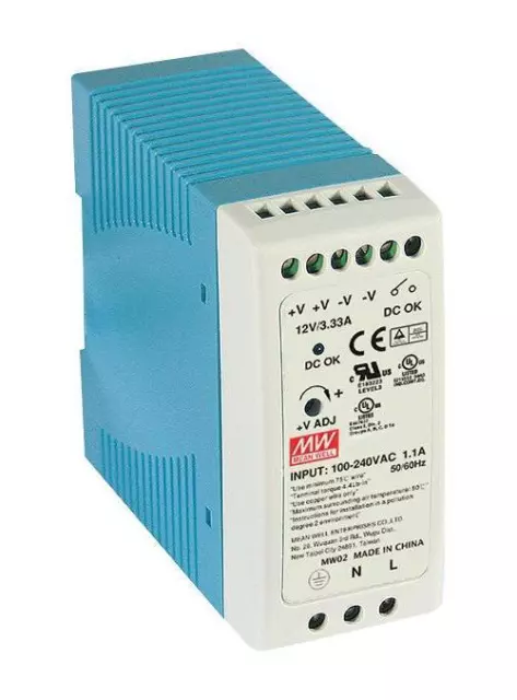 AC / Dc din Rail Alimentation Électrique, 24V, 1.7A, 30W - MDR-40-24