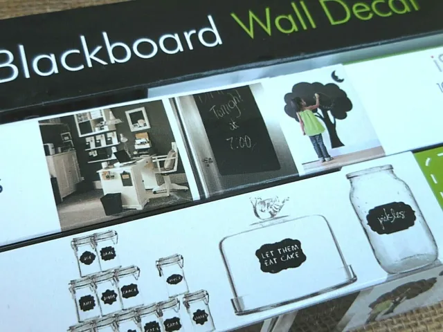 CHALKBOARD WALL DECAL Roll ~ 6 Ft x 17"  ~ Peel & Stick Blackboard Decal & Chalk