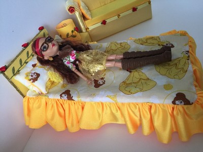 Barbie,Ever After High.furniture Bedroom Set:Bed,sofa,lamp:Beauty and the Beast 5