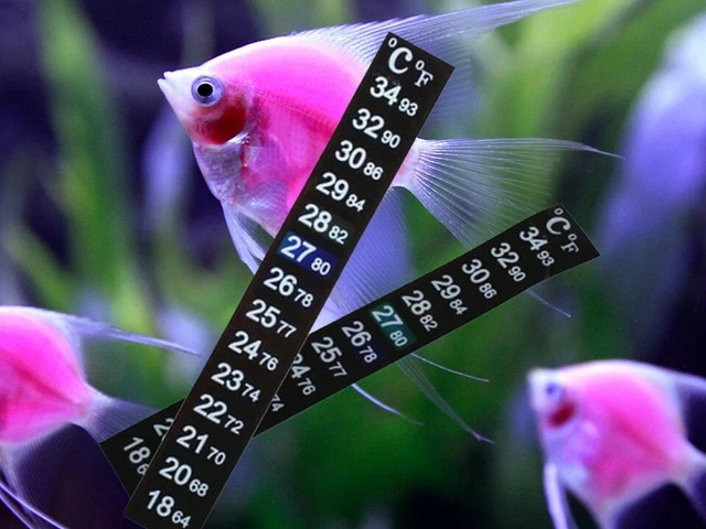 Stick On Digital Thermometer Adhesive Aquarium Fish Tank Water Strip  Lcd