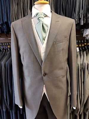Mens BRAND NEW Light Grey Wedding Evening Formal Suit Tailcoat Jacket