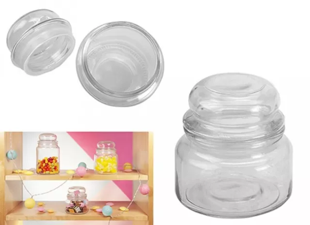 300ml Retro Glass Sweet Storage Jar Tea Coffe Sugar Canister Party Favour