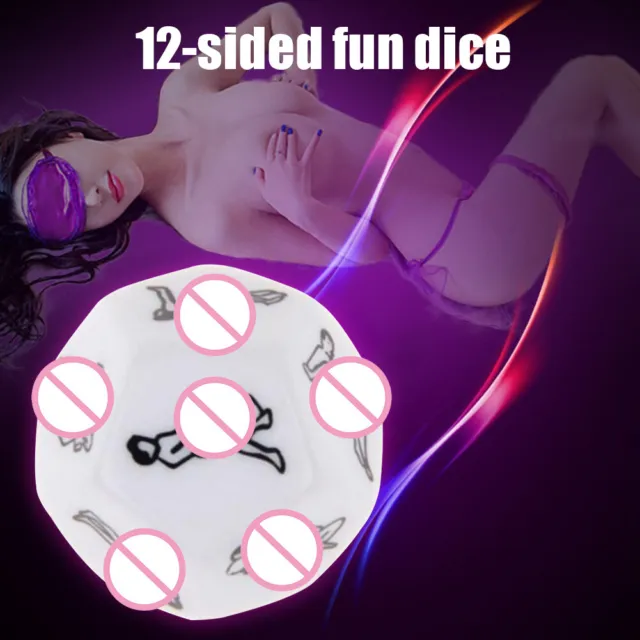3pcs Sex Fun Dice 12-sided Erotic Love Sexy Posture Couple Toys (White)