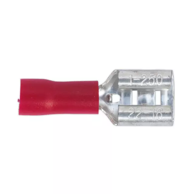 Sealey Push-On Terminal 6,3 mm Buchse rot 100er Pack