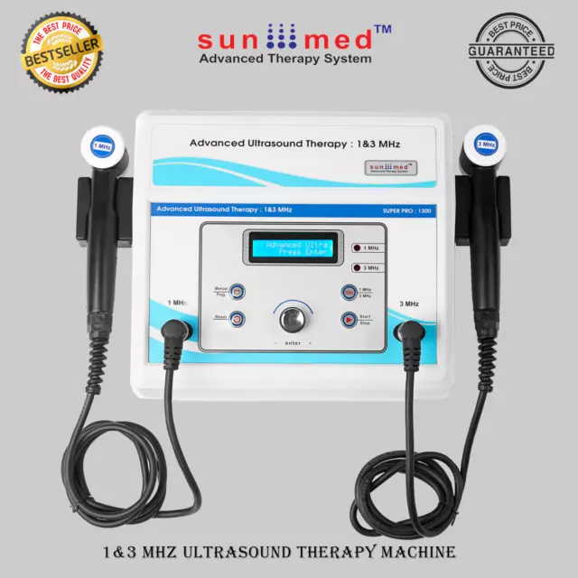 Ultrasound Therapy unit with 1 & 3 MHz frequency & 30 programs with Two wands
