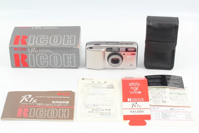LCD works [MINT] Ricoh R1s Silver Point & Shoot 35mm Film Camera Box From JAPAN 2