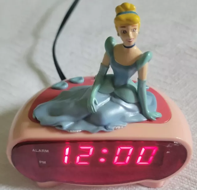 DISNEY PRINCESS CINDERELLA Digital Alarm Clock Pink Model DC94530 ...