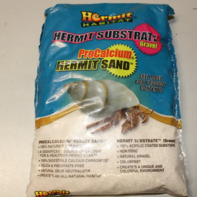 Hermit Habitat Hermit Crab Calcium Sand Substrate 2.5 Pounds White Procalcium