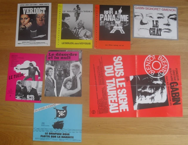JEAN GABIN lot de 8 synopsis cinema originale