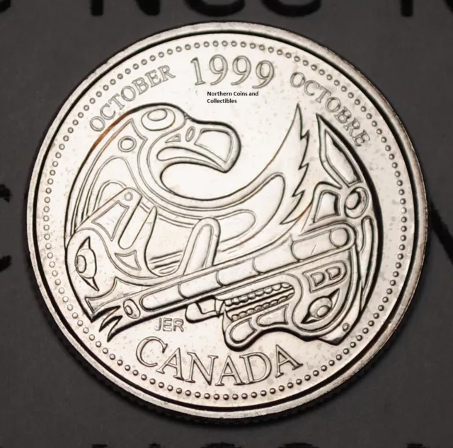 Canada 1999 October 25 cents UNC Millenium Series Canadian Quarter