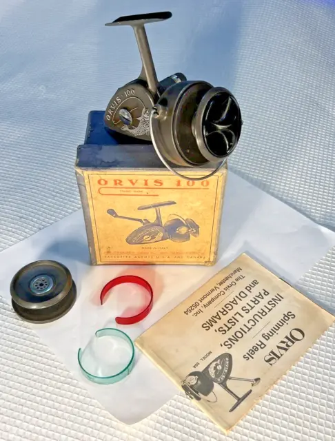 ORVIS 100 VINTAGE Spinning Reel With Early Box Spare Spool Booklet Made In  Italy $275.00 - PicClick