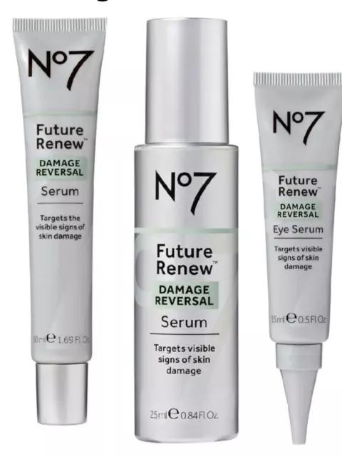 No7 Skincare Future Renew Damage Reversal Eye & Serum 25 & Serum 50ml - NEW