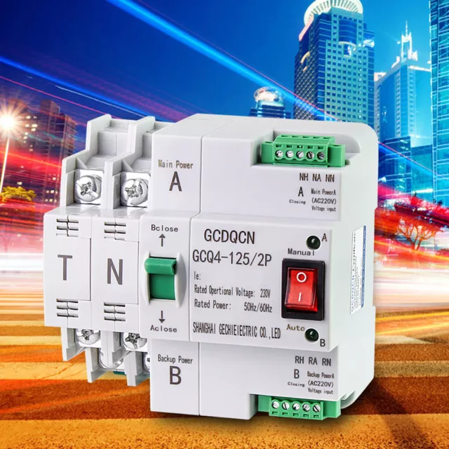 2P 63A DUAL Power Automatic Transfer Switch For Generator Changeover