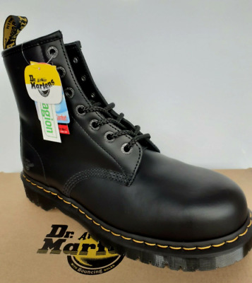 DR MARTENS BLACK Icon 7B10 Ssf 7-Eye Steel Toe Cap Safety Boots Size Uk ...