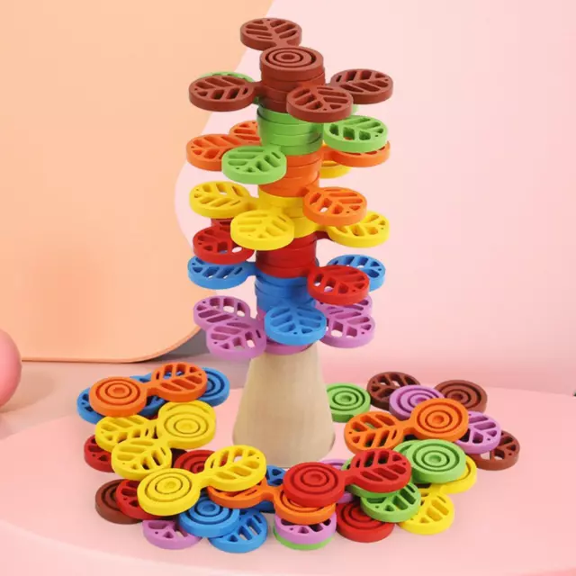 -en-ciel arbre empilable blocs équilibre jeu construction jouets pour âge