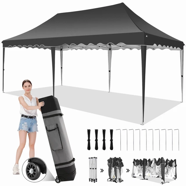 Pavillon 3x3/3x6m Wasserdicht Faltpavillon Pop Up Partyzelt Gartenzelt UV Schutz