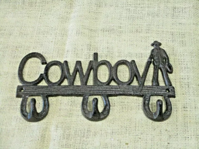 Coat Rack Wall Mount Coat Hooks Hat Western Cowboy Rustic Farmhouse Robe Key