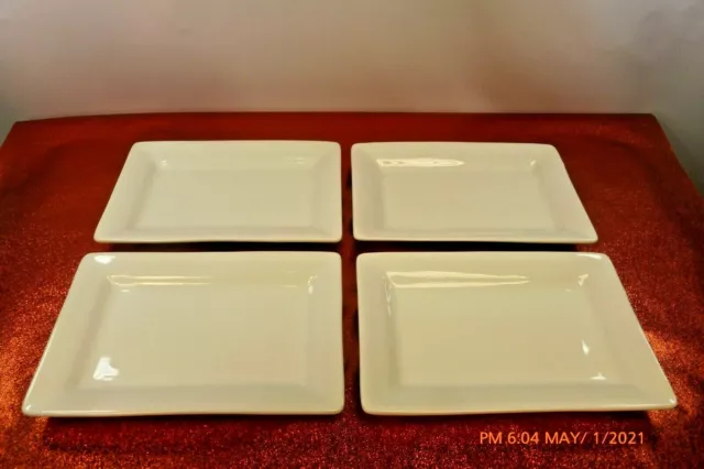 New Set 4 LIBBEY Foodservice WORLD CHINA Restaurant Ware RECTANGULAR PLATES SL20
