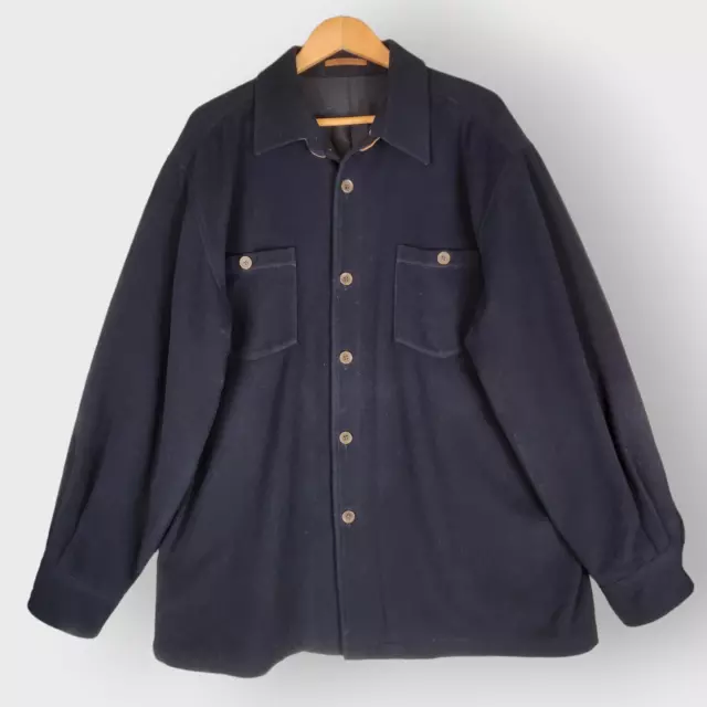 TOMMY BAHAMA MENS Shirt Jacket Navy Size XL Wool Pockets Shacket $59.99 ...