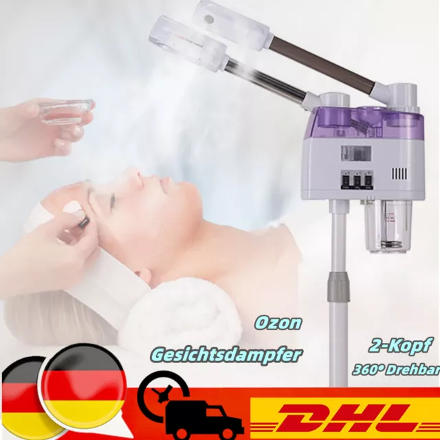 Vaporizzatore viso 2 teste ozono vaporizzatore 360° girevole sauna viso dispositivo a vapore