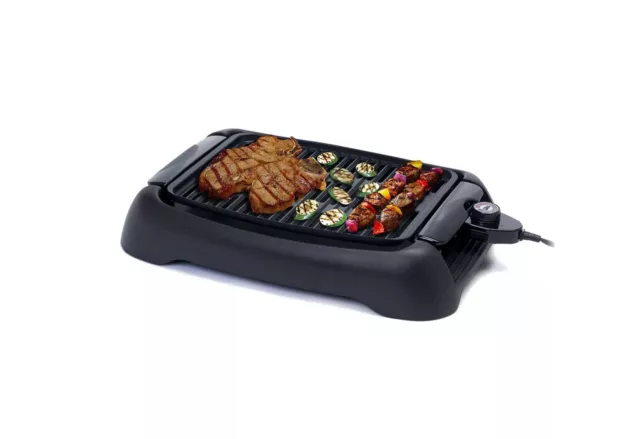 Elite Cuisine 13 inch Smokeless Indoor Electric BBQ Nonstick Grill, Dishwasher S