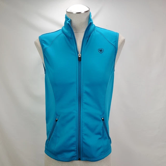 Ariat Tek Cold Series Womens Vest Gilet Size Small Turquoise Blue Full Zip