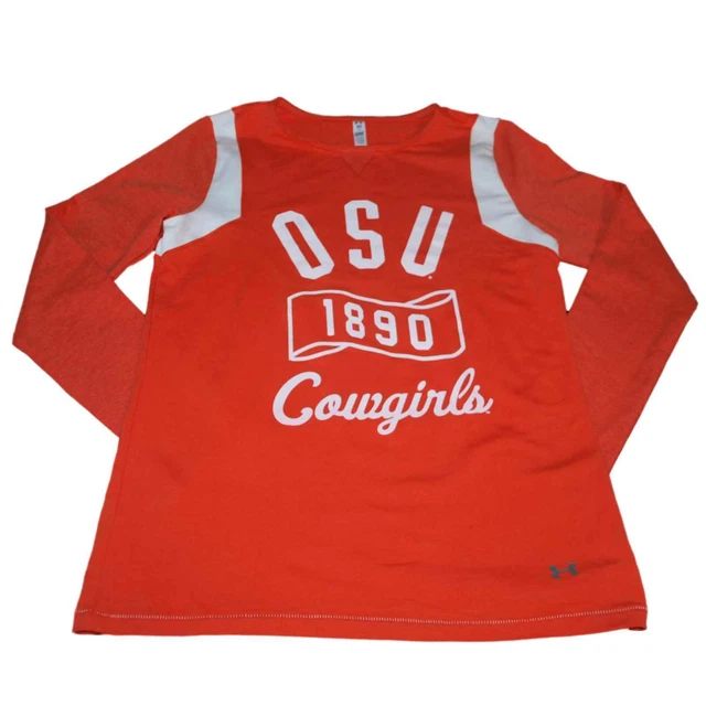Oklahoma Stato Cowboys Ua Under Armour Donna Arancione Freddo Cambio Ls (M)