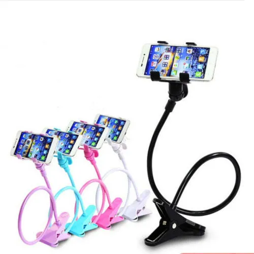 Flexible 360°Clip Mobile Cell Phone Holder Lazy Bed Desktop Bracket Mount Stand