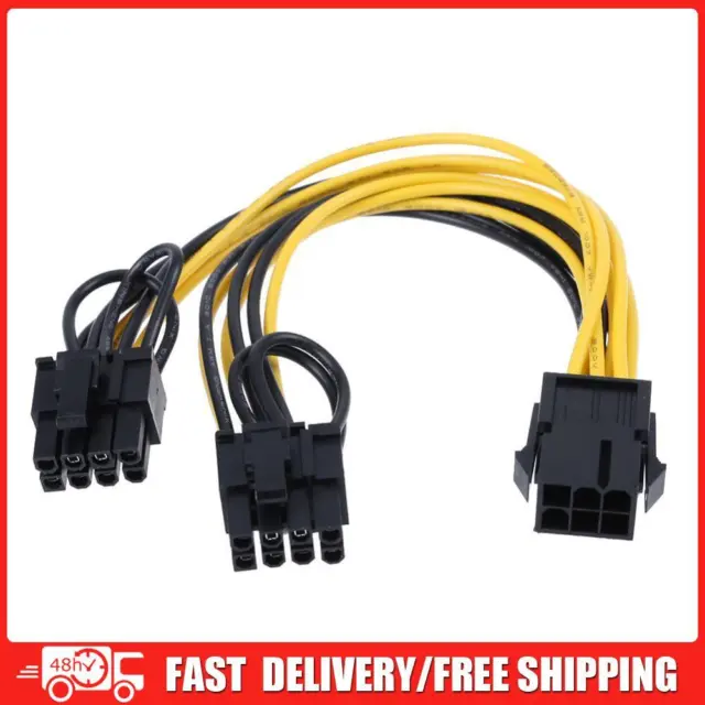 5pcs 6Pin Port to Dual 8(6+2)Pin Port Splitter Power Cable for Cards