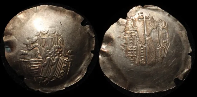 ANCIENT BYZANTINE Manuel I 1143-1180AD El Aspron Trachy Nomisma (2.08g). S-1958.