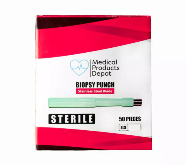 Sterile Disposable Medical Products Depot Biopsy Punches, 2.5 mm (Box of 50)