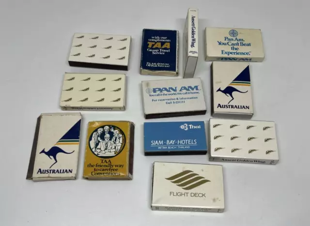 Airline Match Boxes - Pan am, TAA, Ansett, Thai