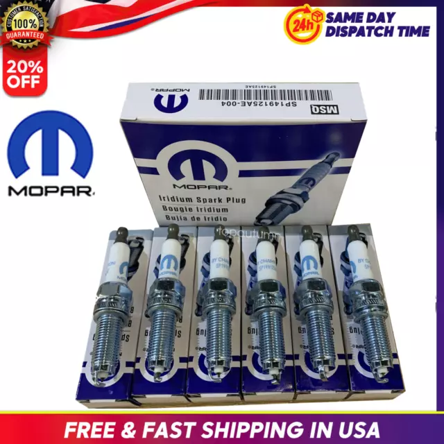 OEM 6X Mopar Iridium Spark Plugs SP149125AE For 2011-2021 Dodge Jeep 3.6L Engine