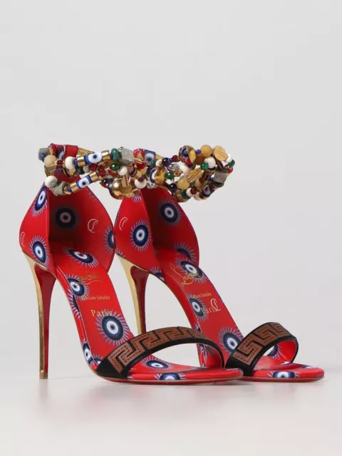 Christian Louboutin Konstantinella 100 Silk and leather heeled sandals - Size 37